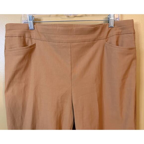 Chico's Brown Slim Pull-On Ankle Pants with Rivets Size 3R - Picture 3 of 8